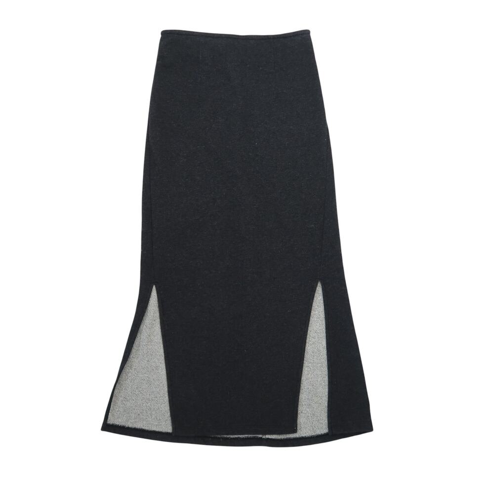 Free People Charcoal Grey Sweatshirt Knit Maxi Skirt S